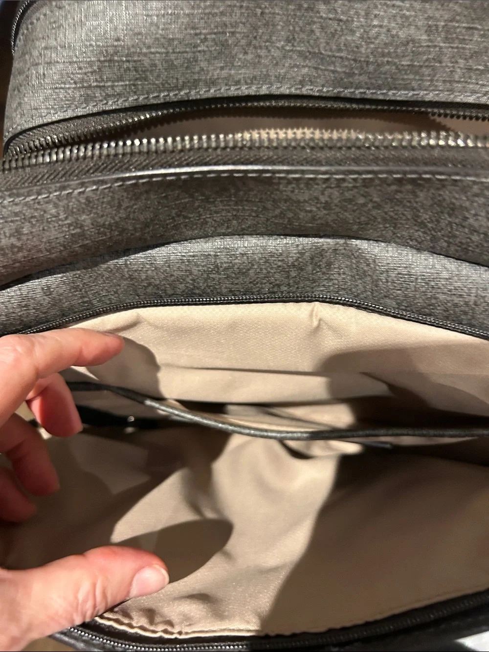 Tumi Stanton Becca in Earl Grey Textured Laptop Backpack gently used